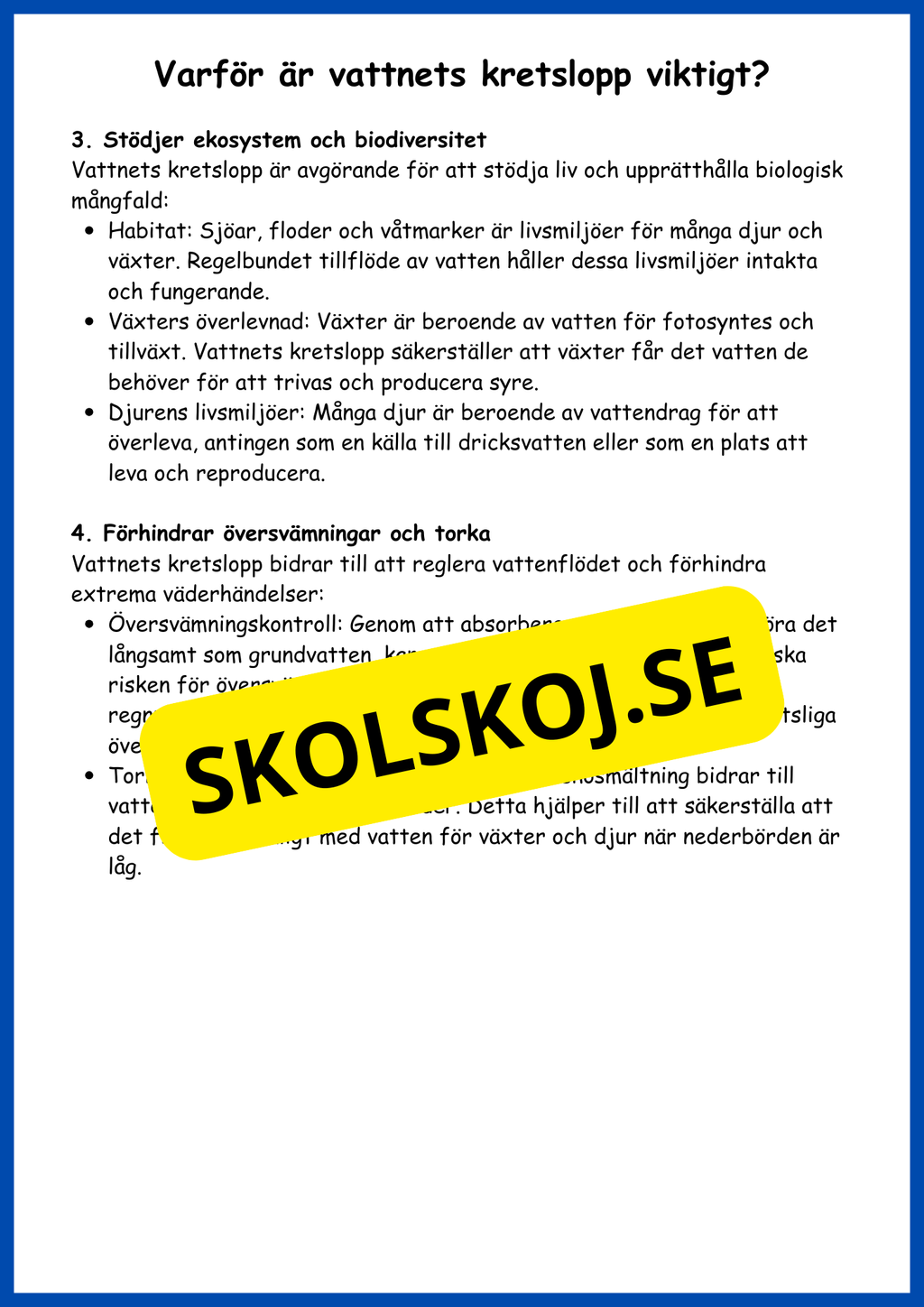 Vattnets kretslopp
