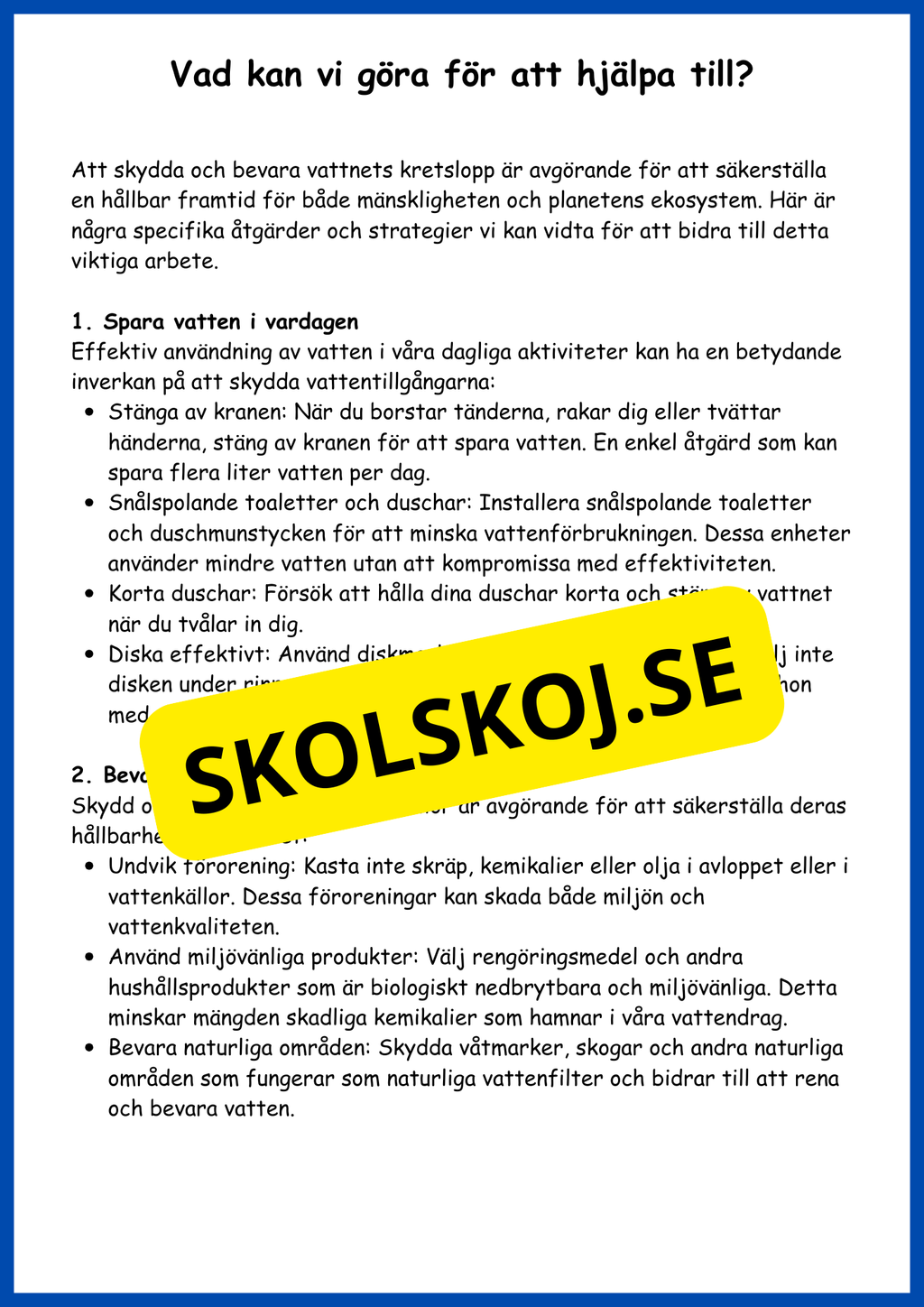 Vattnets kretslopp