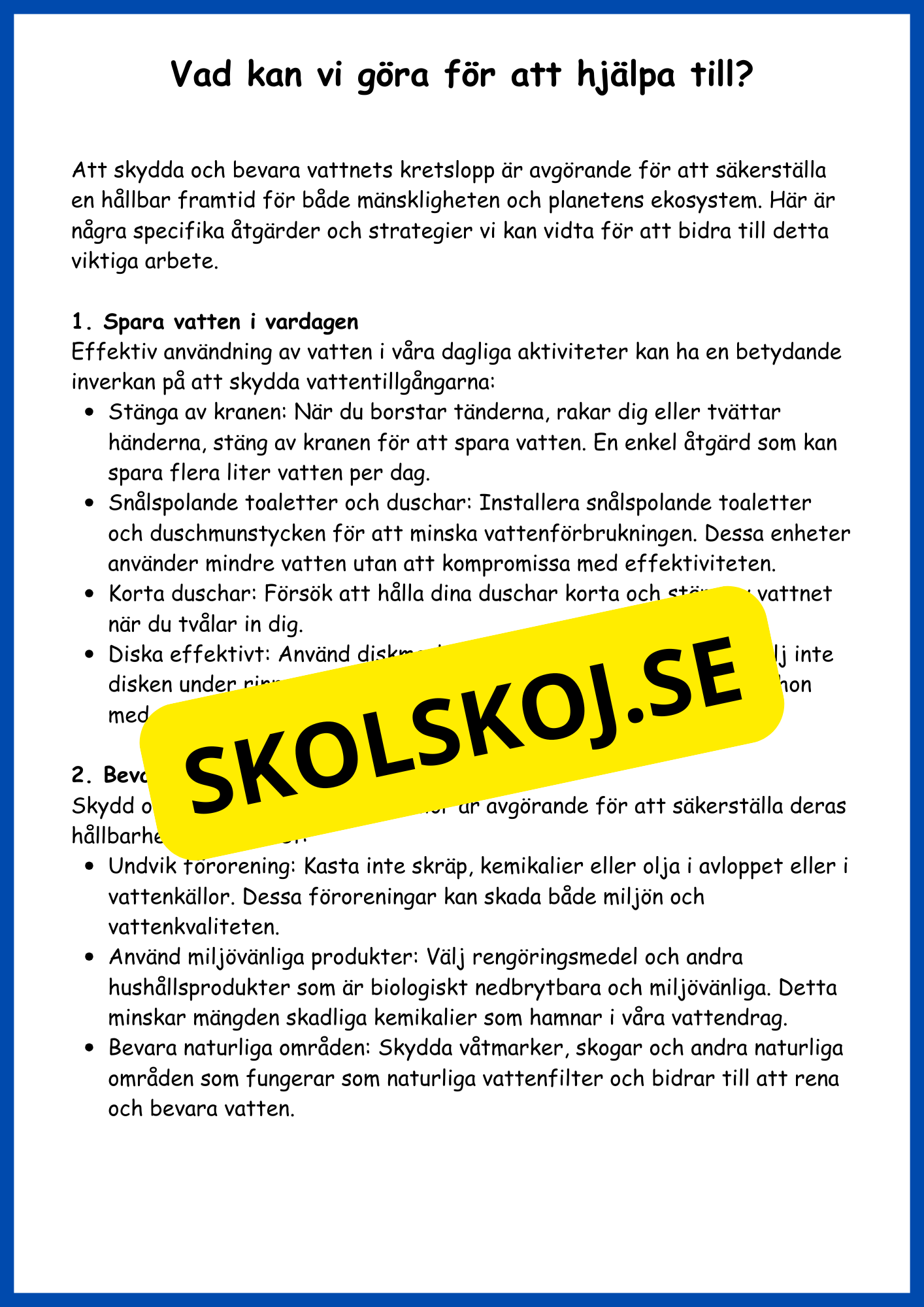 Vattnets kretslopp