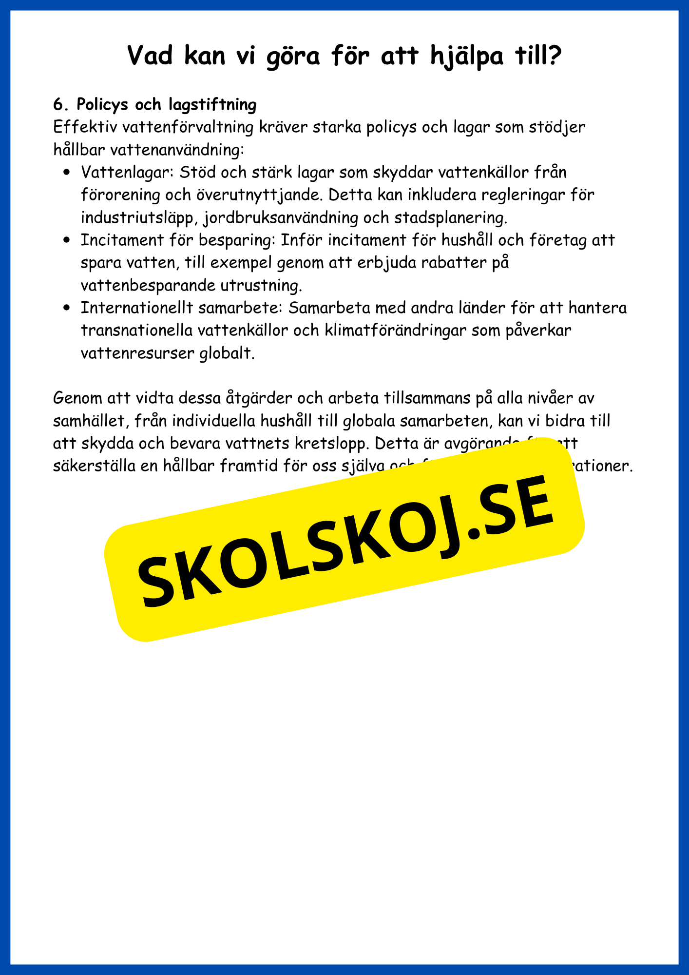 Vattnets kretslopp