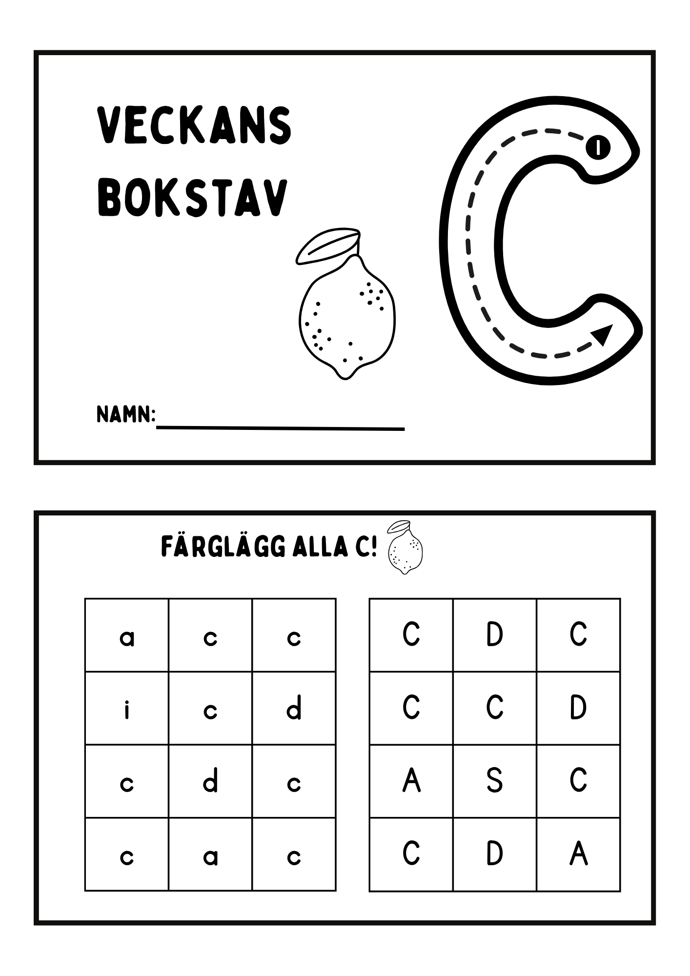 Veckans boksav - Alfabetet (50 sidor)