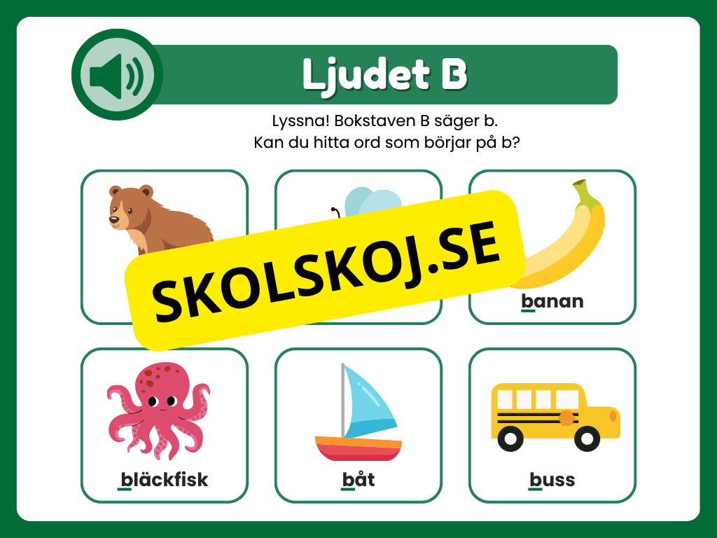 Veckans bokstav - Bokstaven B