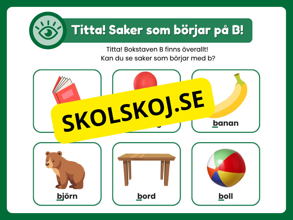 Veckans bokstav - Bokstaven B
