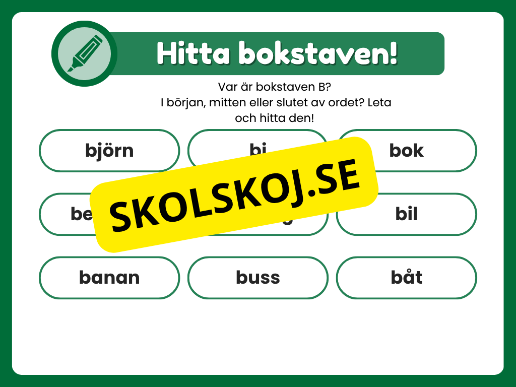 Veckans bokstav - Bokstaven B