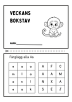 Veckans bokstav - Förskola - Årskurs 1 (87 sidor)