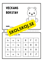 Veckans bokstav - Förskola - Årskurs 1 (87 sidor)