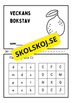 Veckans bokstav - Förskola - Årskurs 1 (87 sidor)