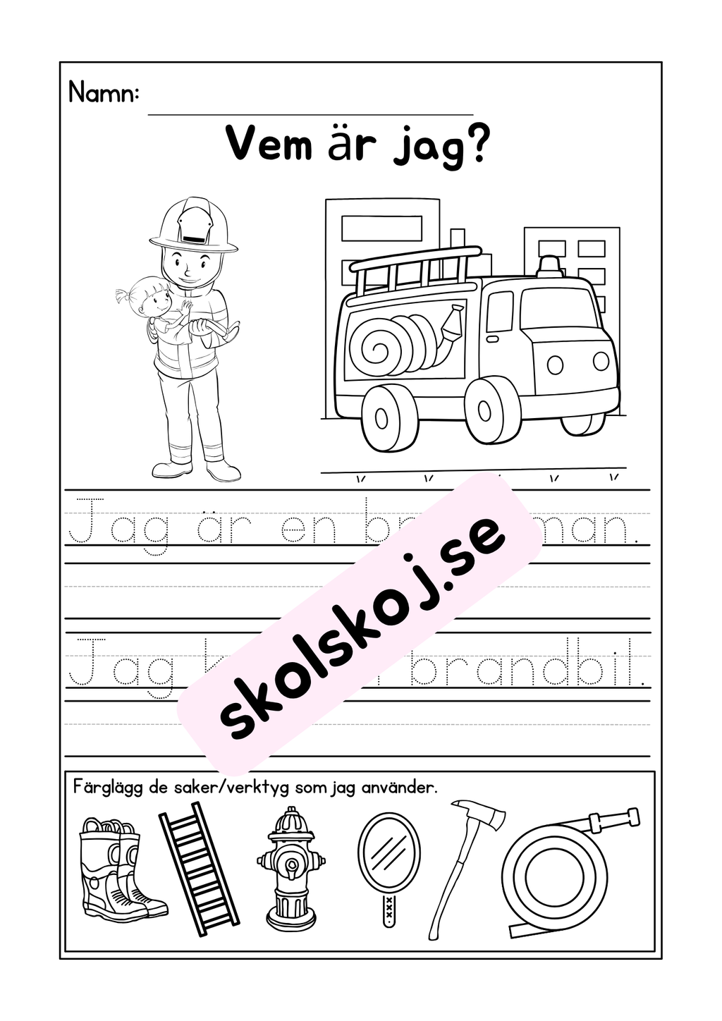 Vem är jag - Tema yrken