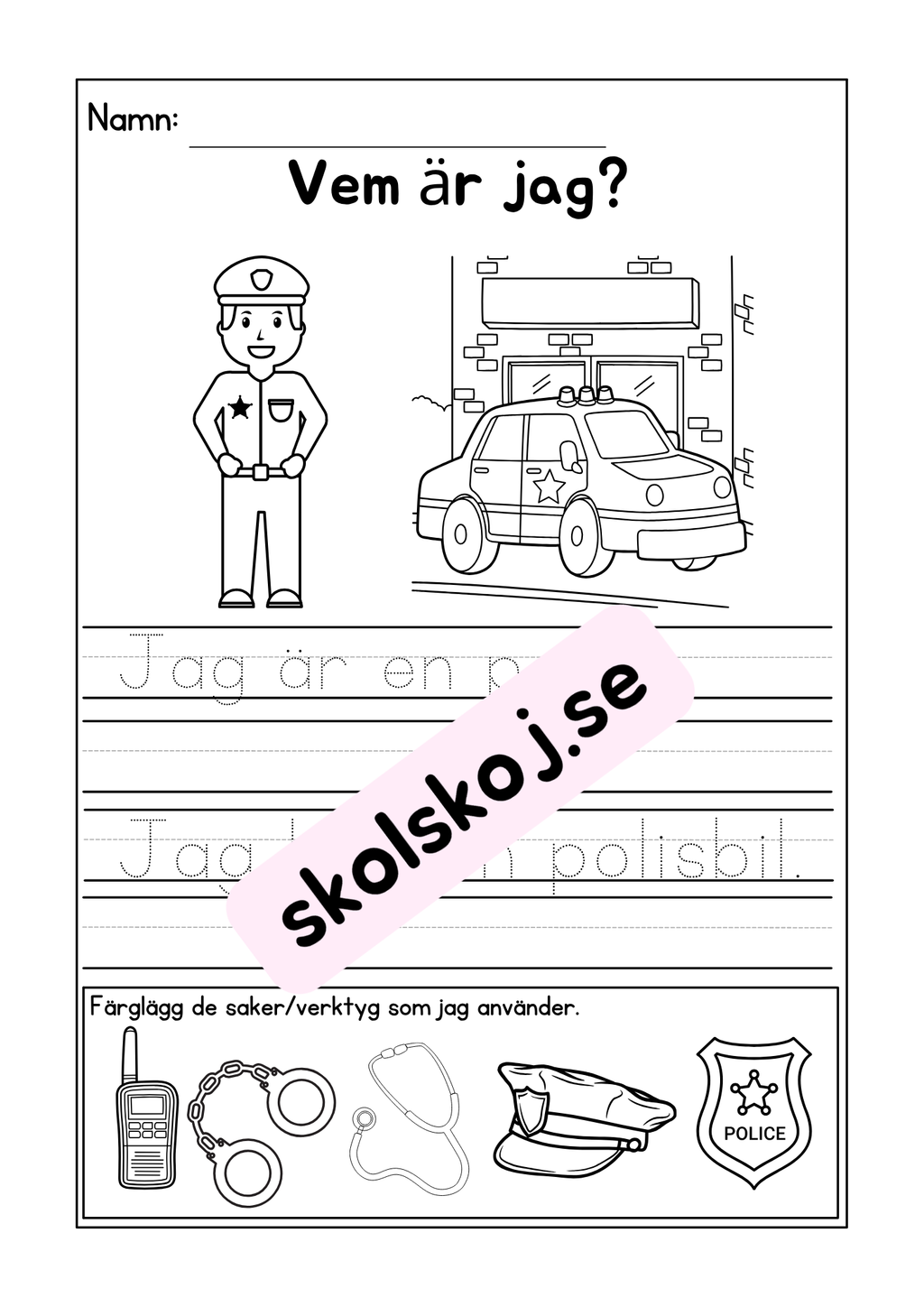 Vem är jag - Tema yrken
