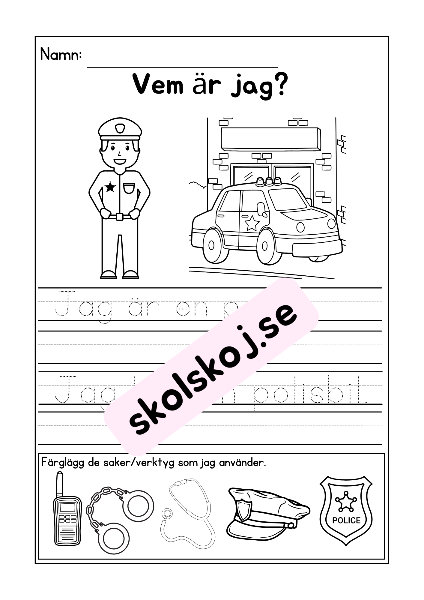 Vem är jag - Tema yrken