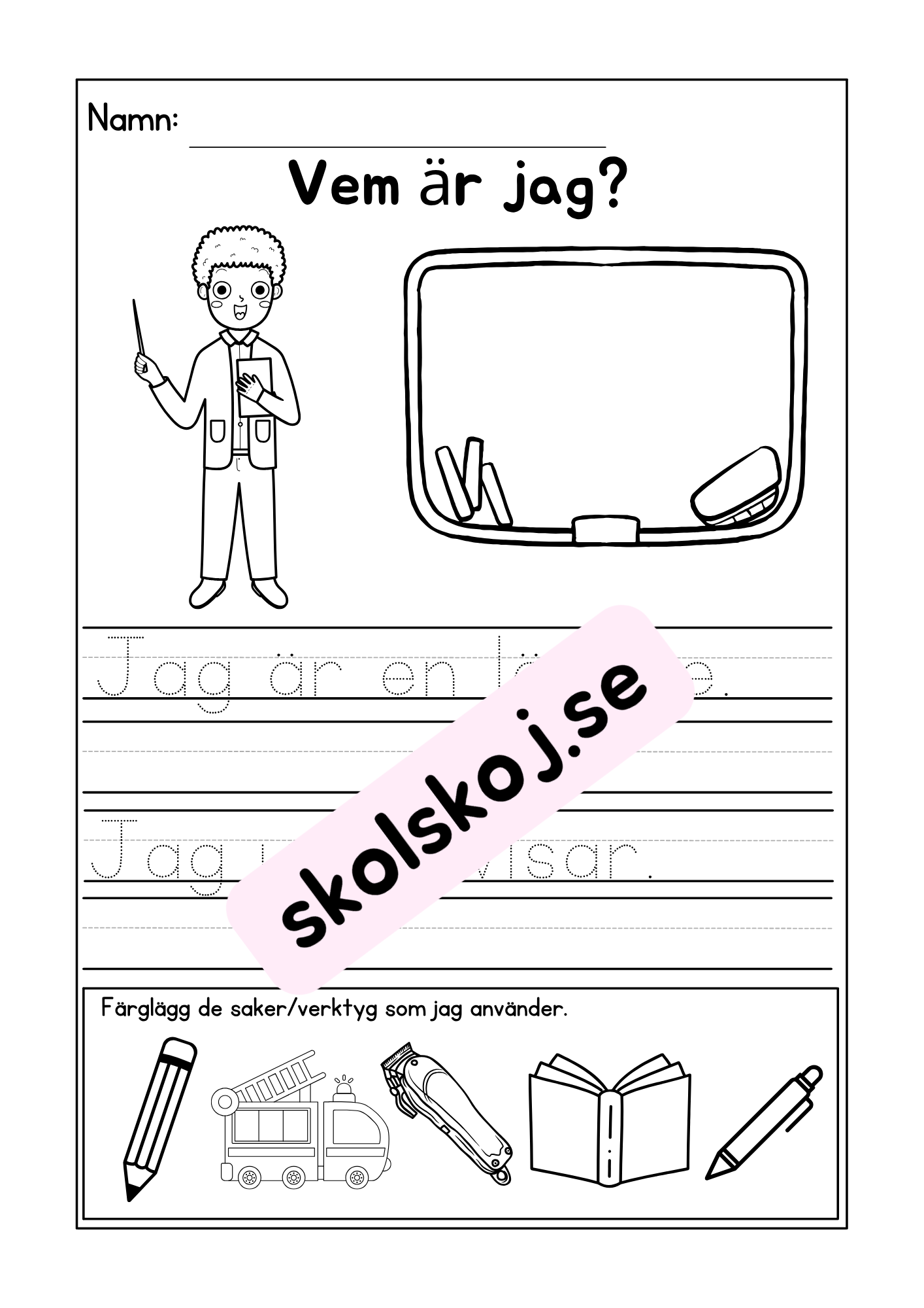 Vem är jag - Tema yrken