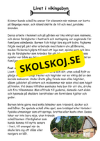 Vikingatiden livet, gudarna och städerna - Läsförståelse