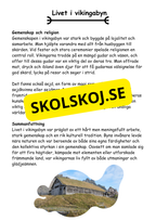 Vikingatiden livet, gudarna och städerna - Läsförståelse
