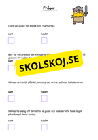 Vikingatiden livet, gudarna och städerna - Läsförståelse