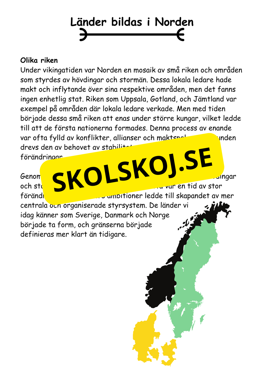 Vikingatiden livet, gudarna och städerna - Läsförståelse