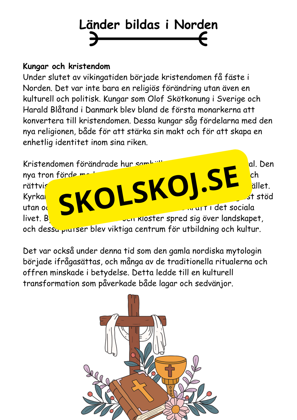 Vikingatiden livet, gudarna och städerna - Läsförståelse