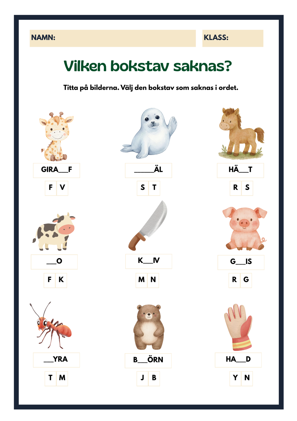 Vilken bokstav saknas? – Fonologisk medvetenhet
