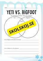 Yeti vs Bigfoot - Läsförståelse och lite till