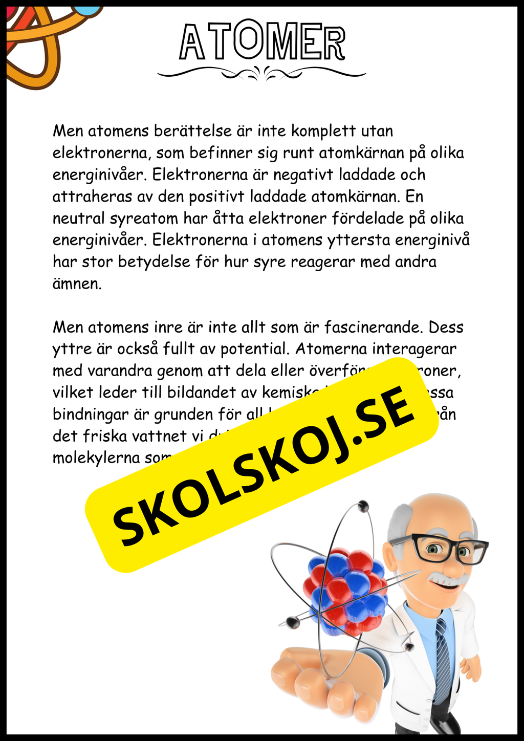 Atomer, molekyler och grundämnen - NO