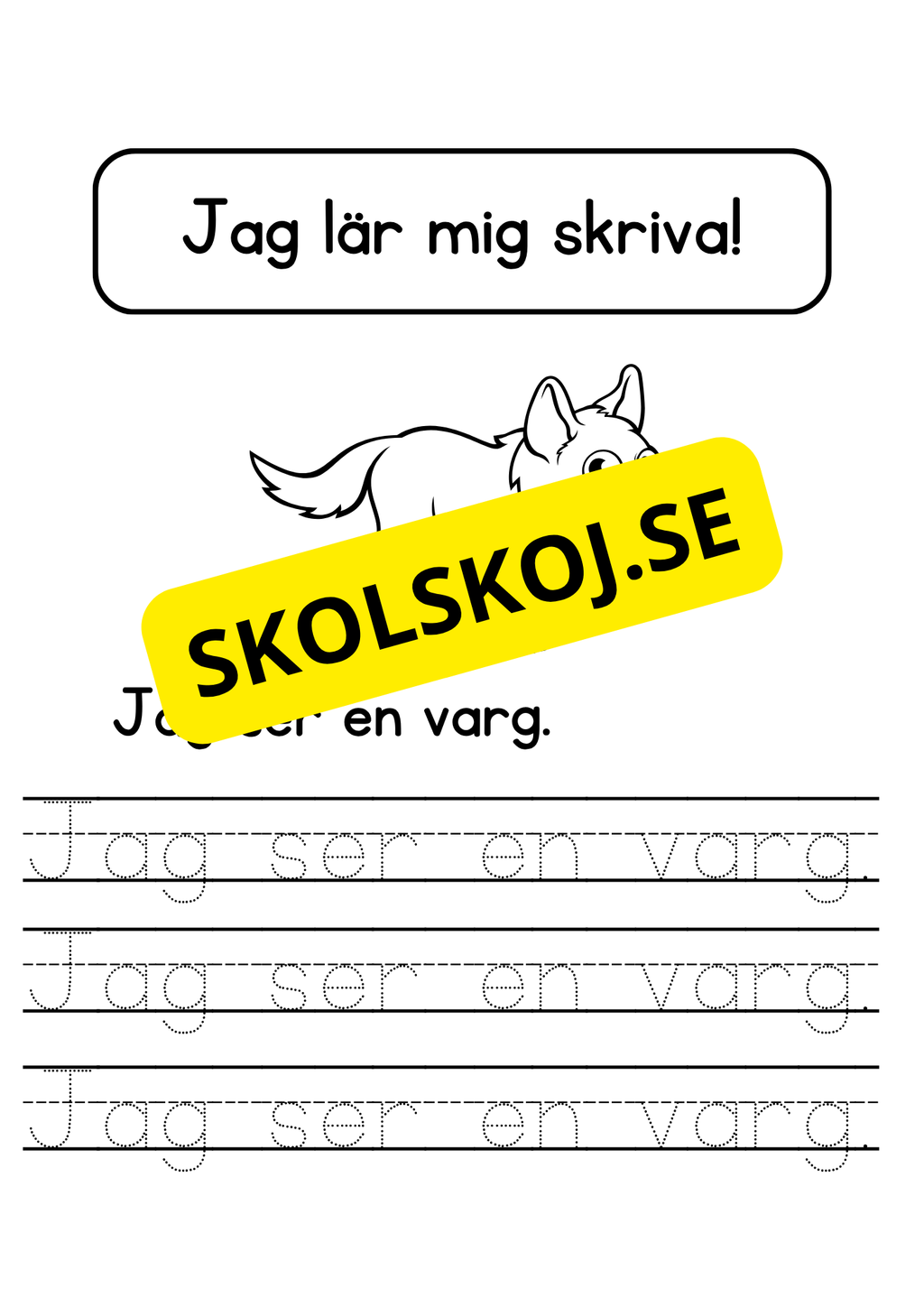 Jag lär mig skriva - Jag ser jag har