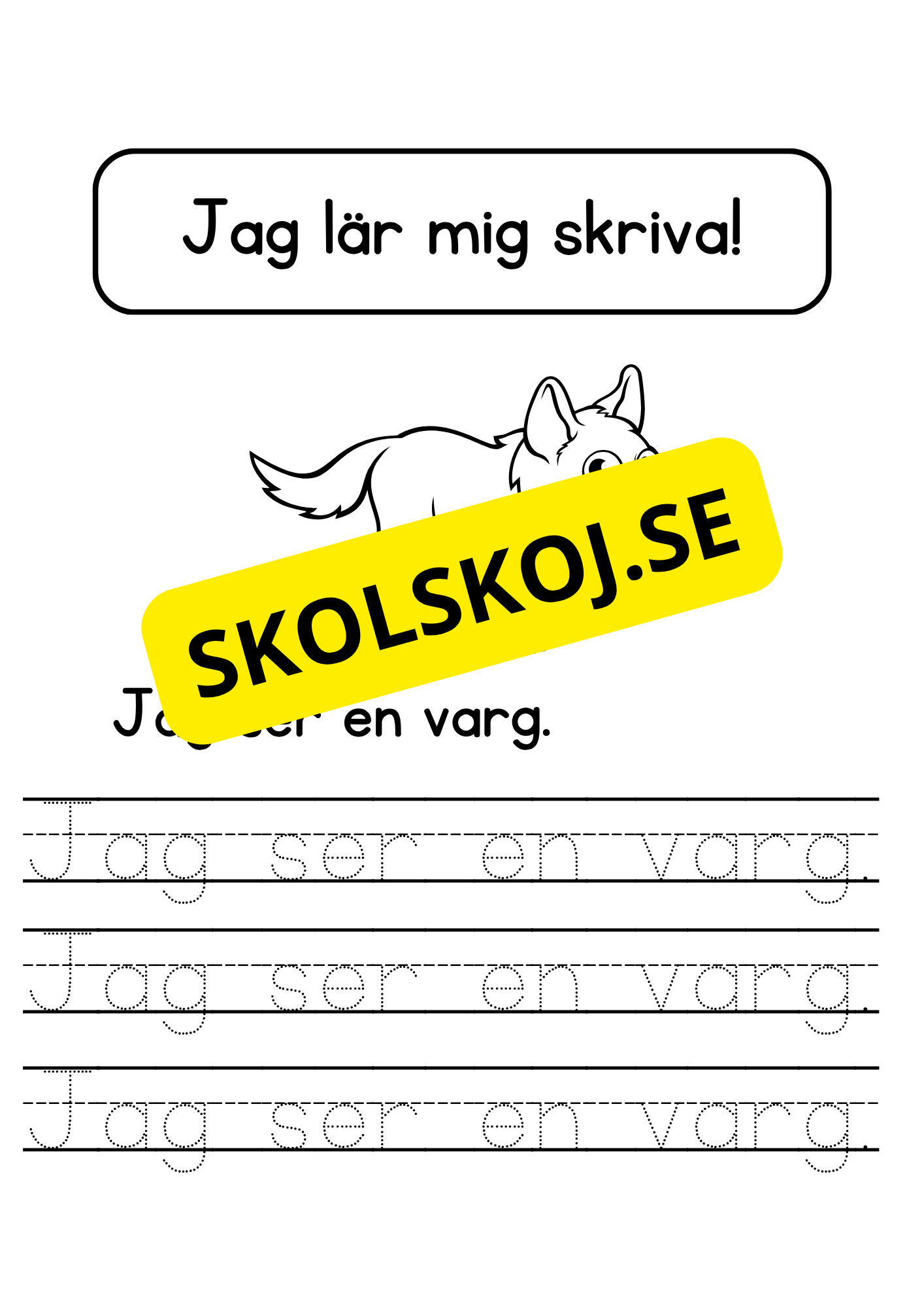 Jag lär mig skriva - Jag ser jag har