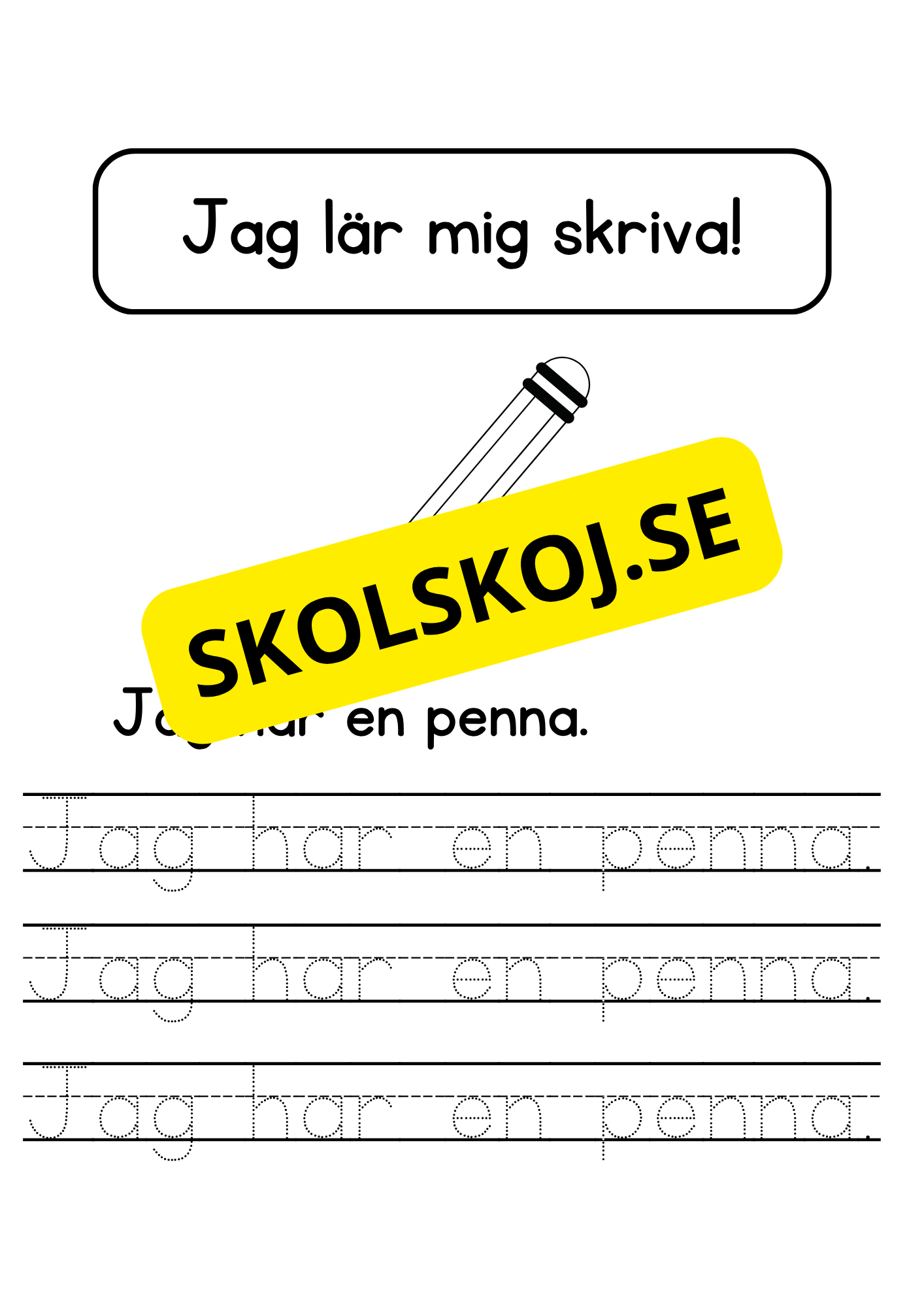 Jag lär mig skriva - Jag ser jag har