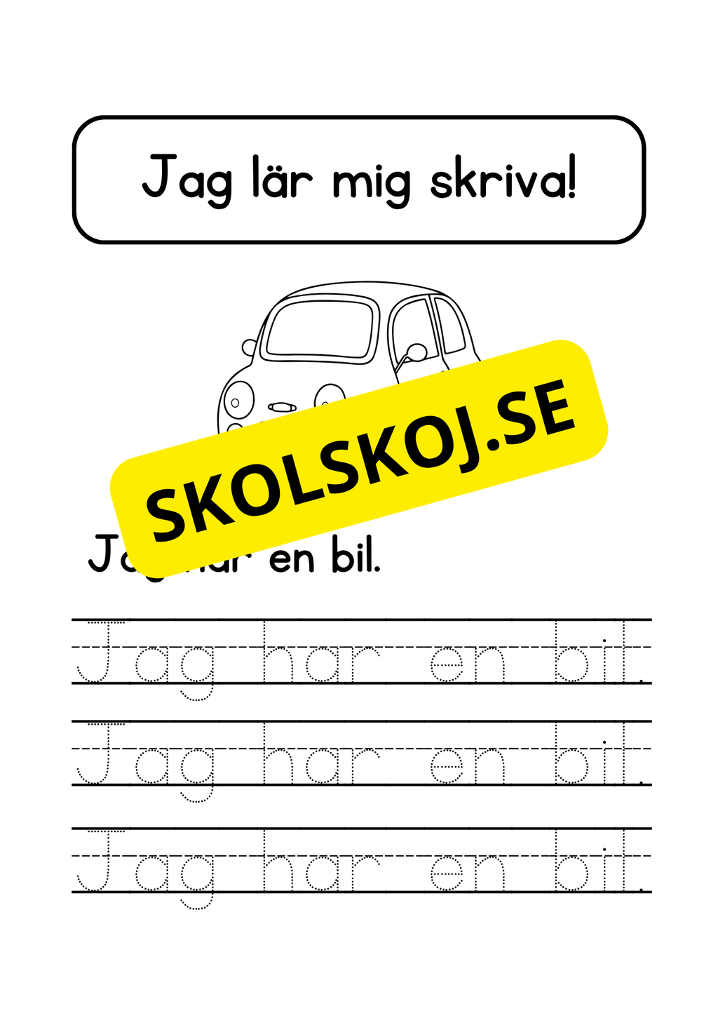 Jag lär mig skriva - Jag ser jag har