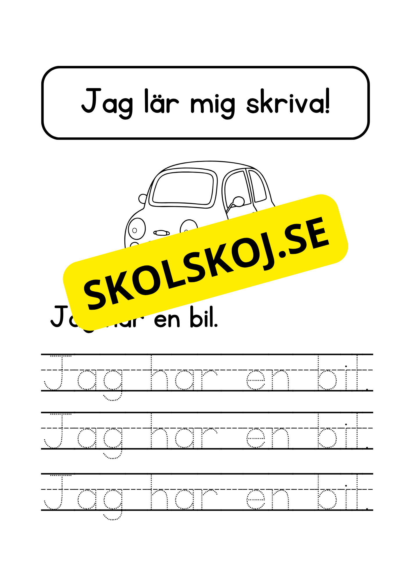 Jag lär mig skriva - Jag ser jag har