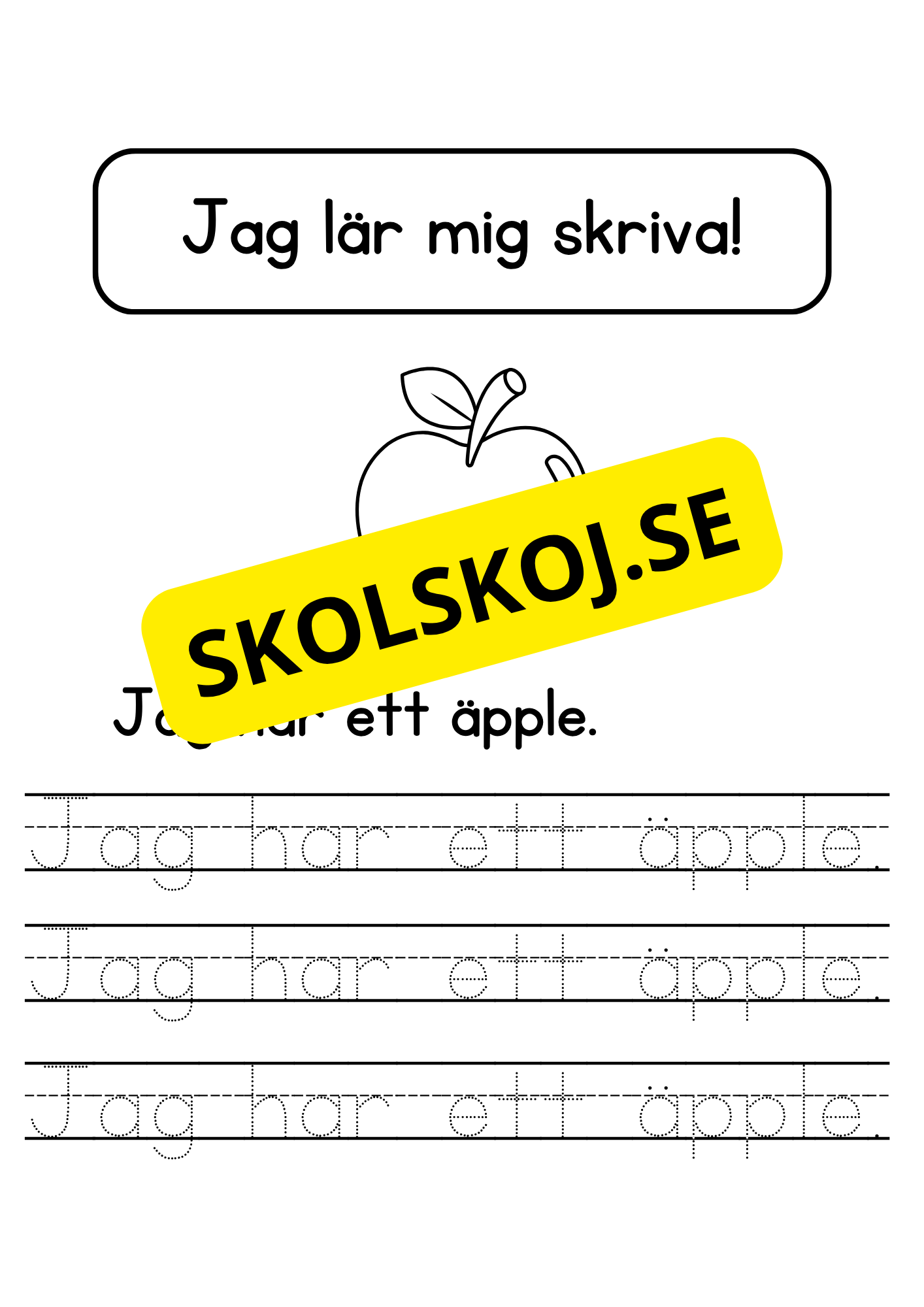 Jag lär mig skriva - Jag ser jag har