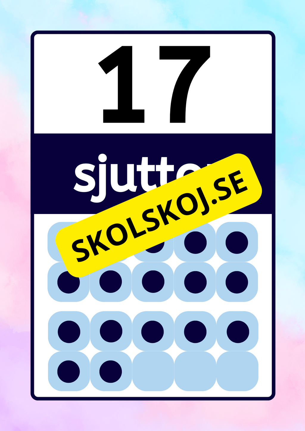 Väggsiffror - 1 - 20 - A4 format