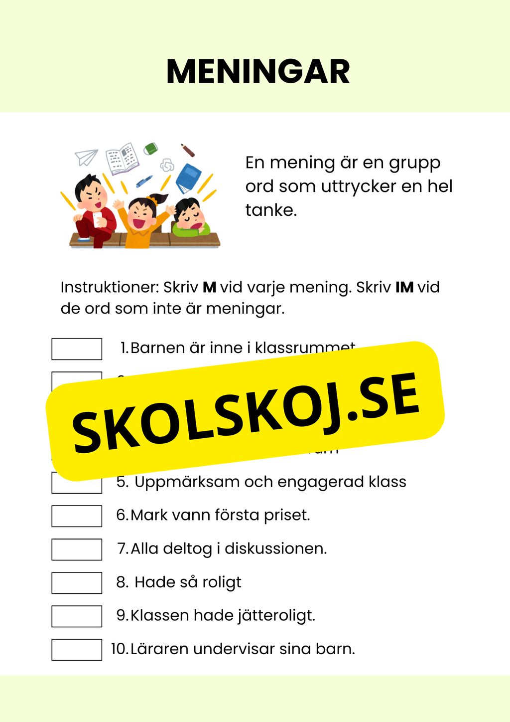 Meningar - Svenska