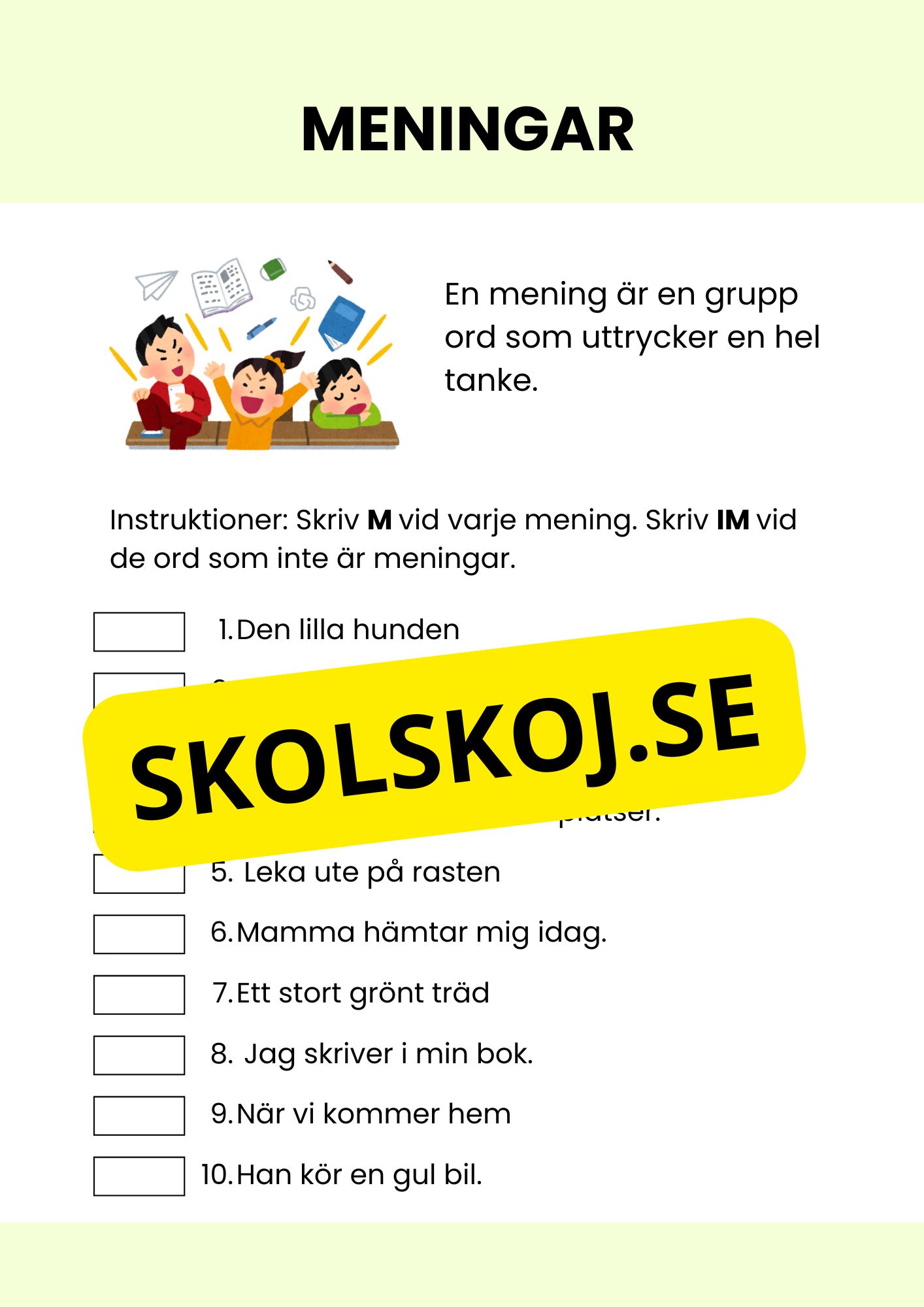Meningar - Svenska