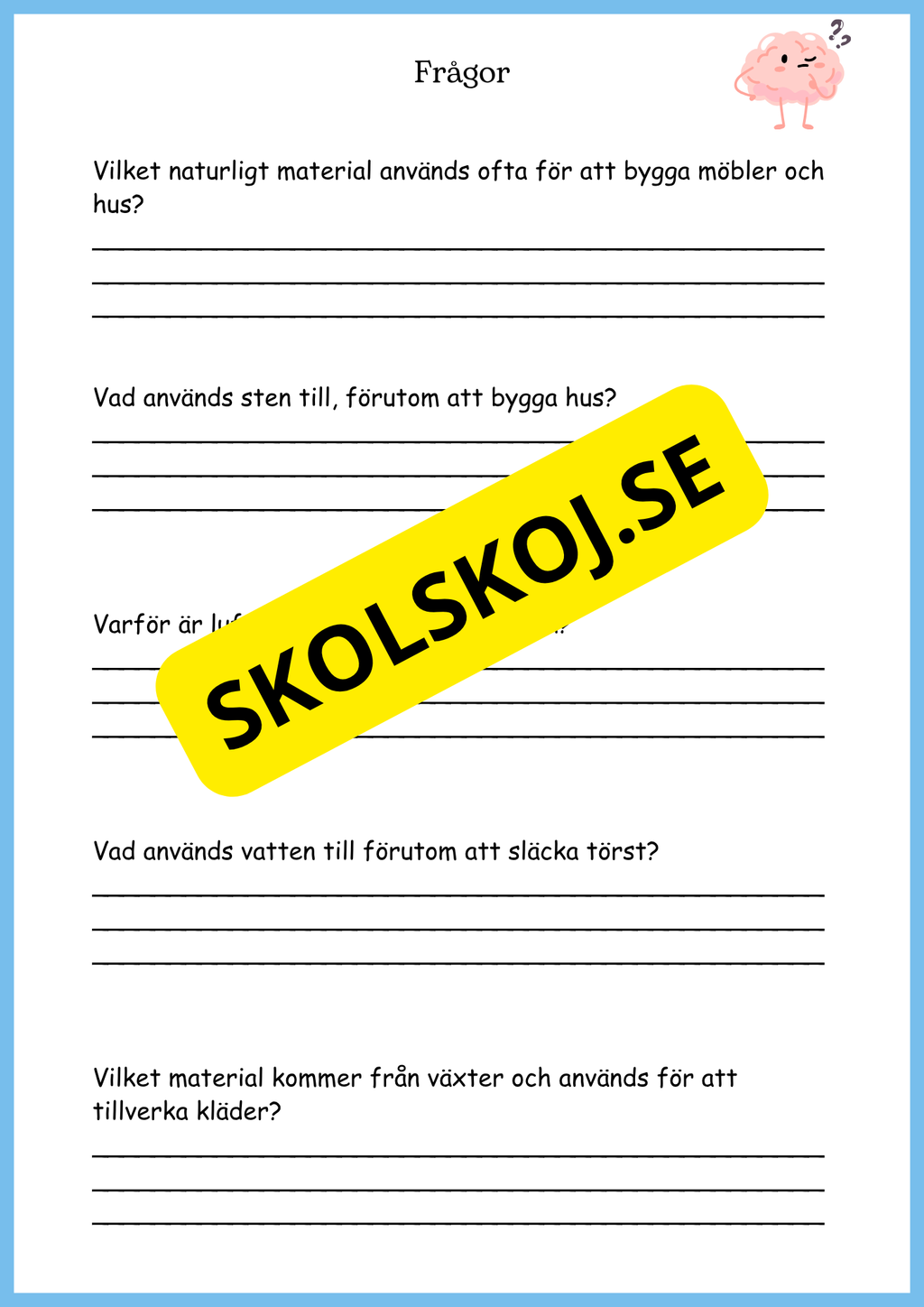 Vattnets kretslopp och materialens betydelse - Läsförståelse - Åk 4 - 6