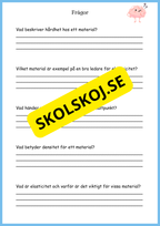 Vattnets kretslopp och materialens betydelse - Läsförståelse - Åk 4 - 6