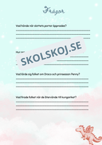 Den snälla draken och den modiga prinsessan - Läsförståelse + frågor