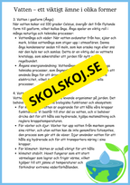 Vattnets kretslopp och materialens betydelse - Läsförståelse - Åk 4 - 6