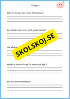 Vattnets kretslopp och materialens betydelse - Läsförståelse - Åk 4 - 6