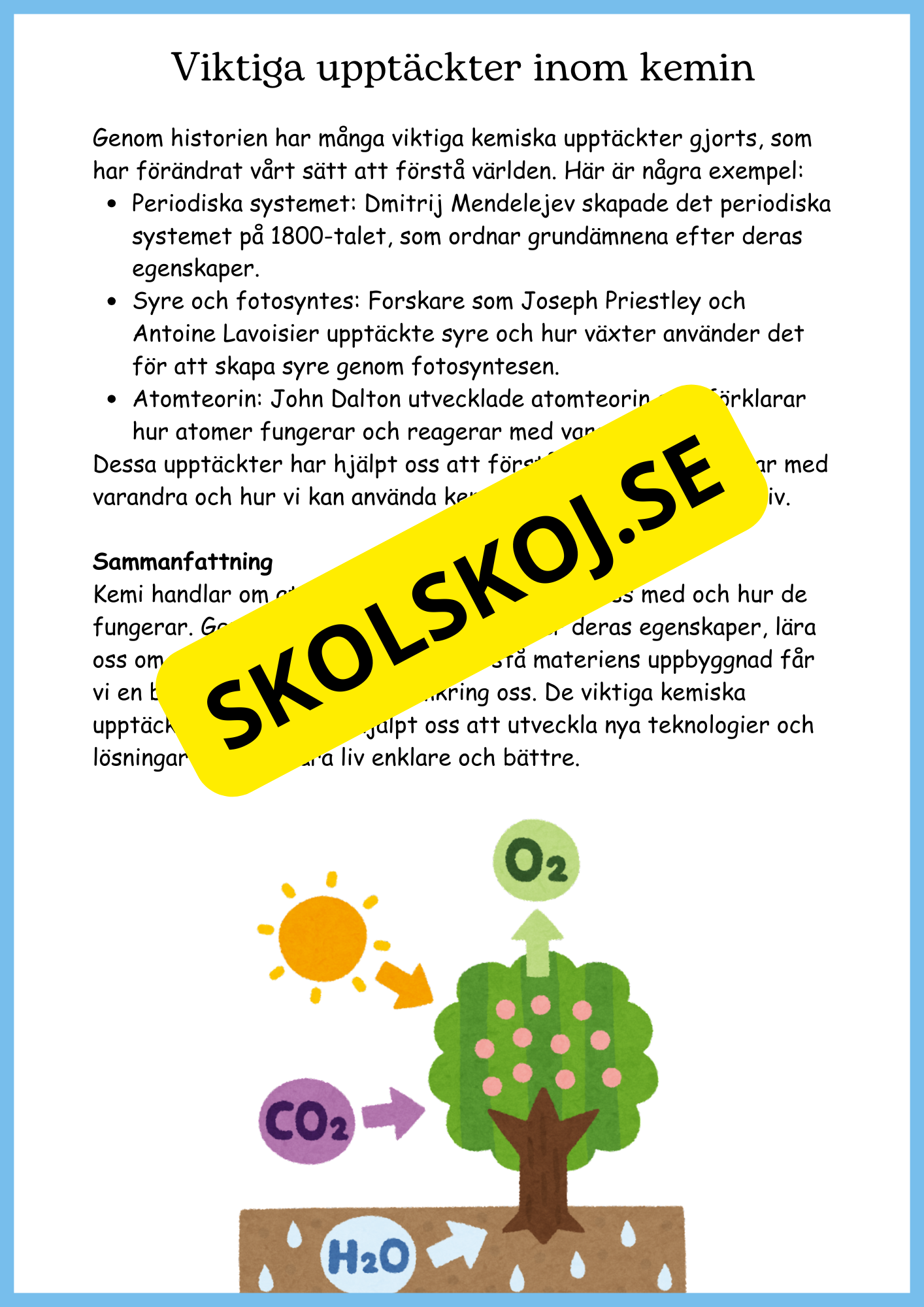 Vattnets kretslopp och materialens betydelse - Läsförståelse - Åk 4 - 6