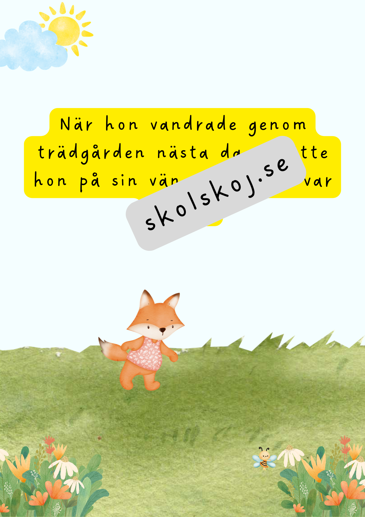 Lisa den nyfikna räven - Läsförståelse + frågor