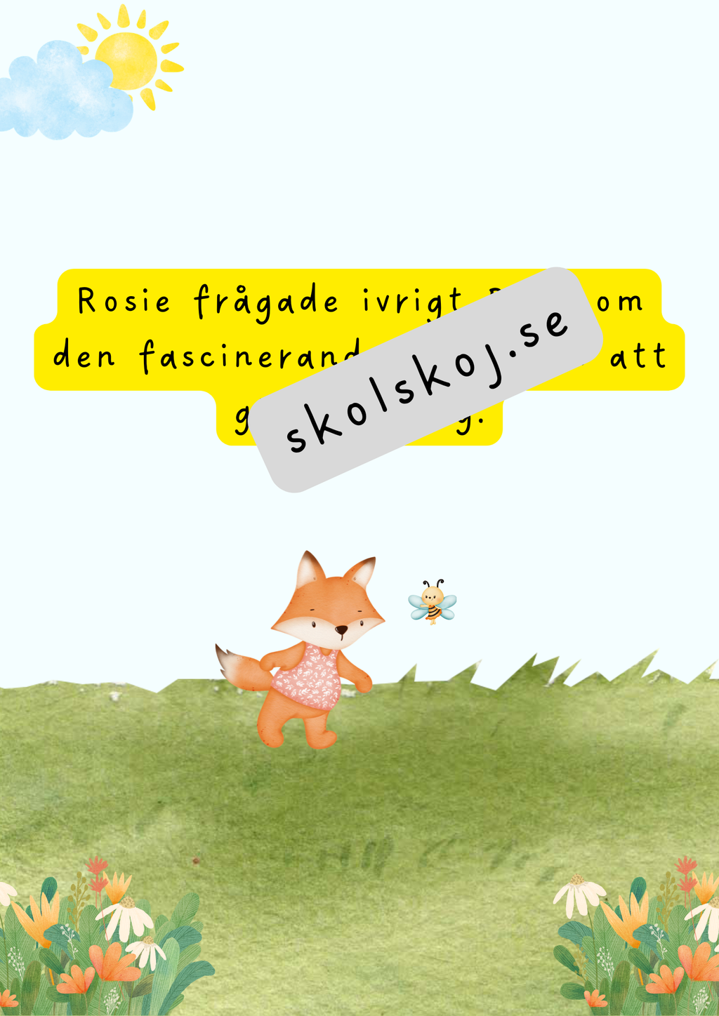 Lisa den nyfikna räven - Läsförståelse + frågor
