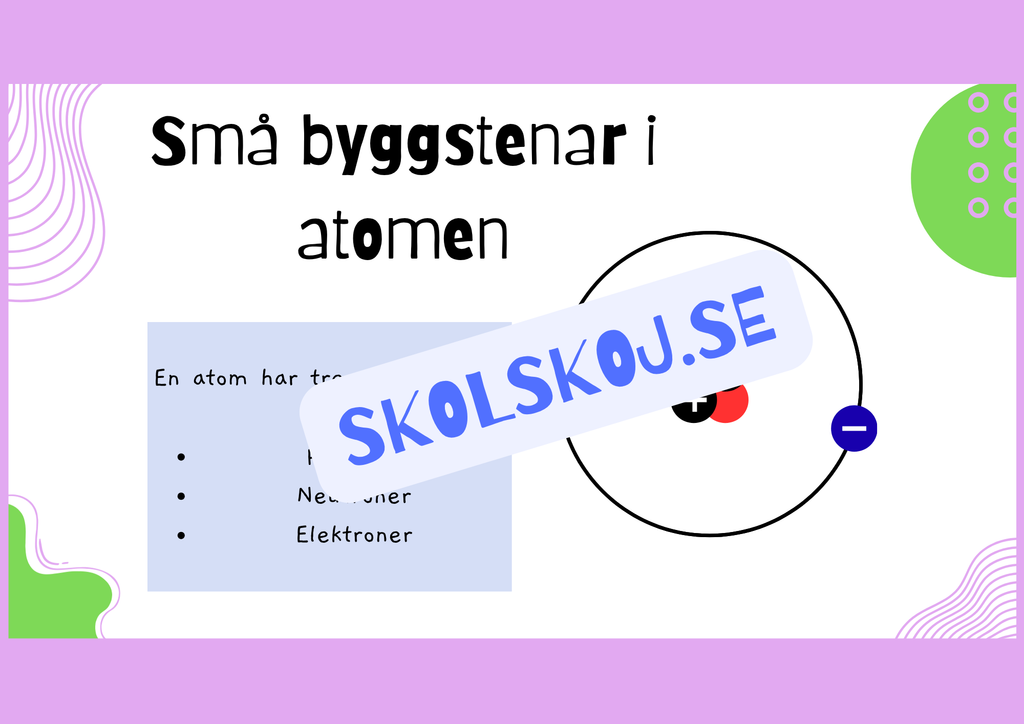 Upptäck atomernas värld - Presentation + Frågor - Årskurs 6 - 9
