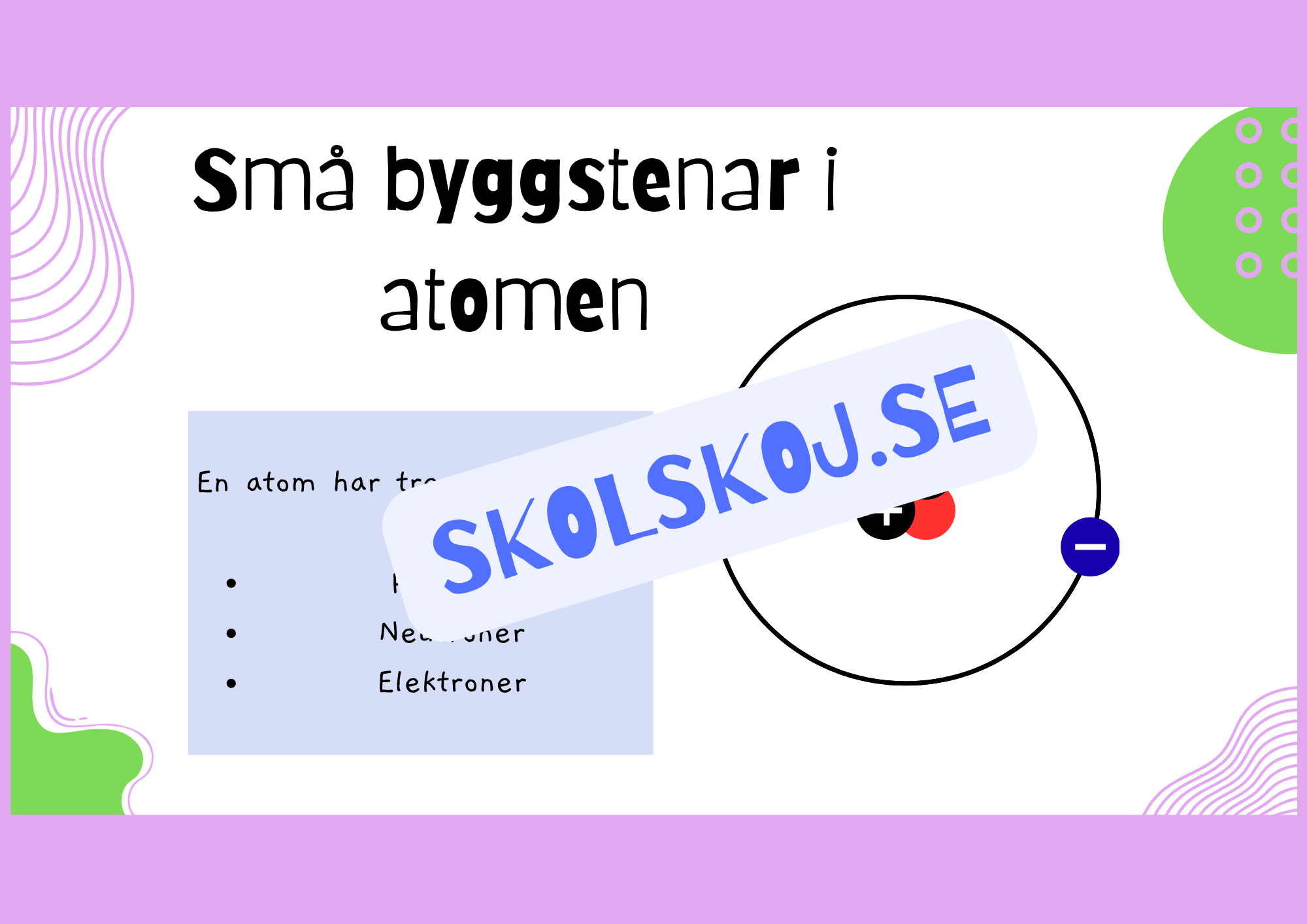Upptäck atomernas värld - Presentation + Frågor - Årskurs 6 - 9