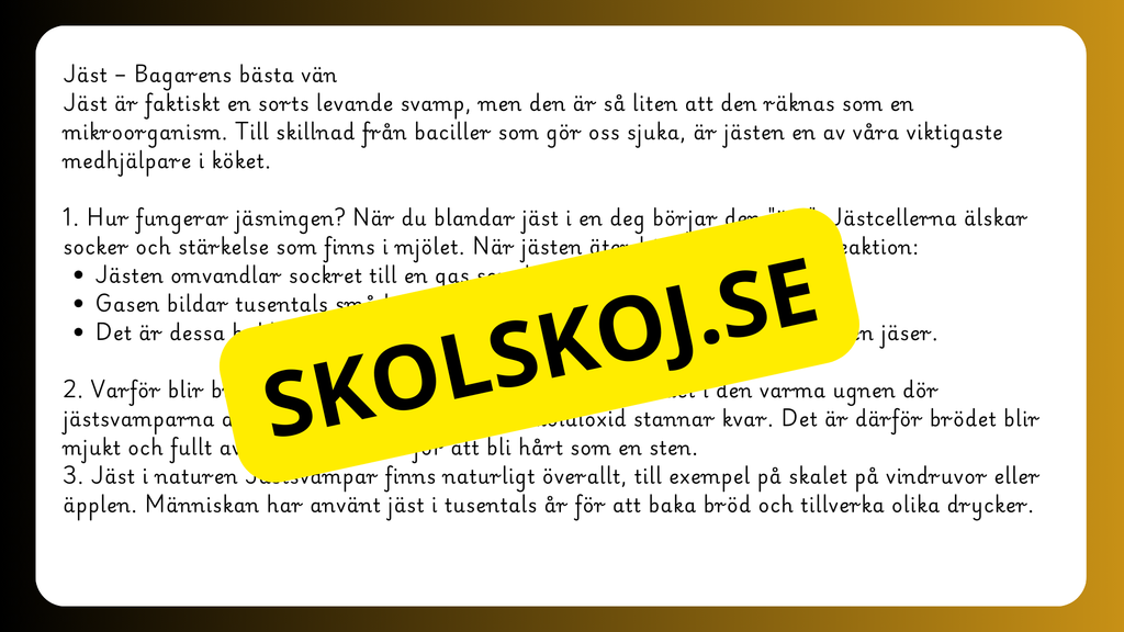 Mikroorganismer - Fakta + frågor - Årskurs 4 - 6