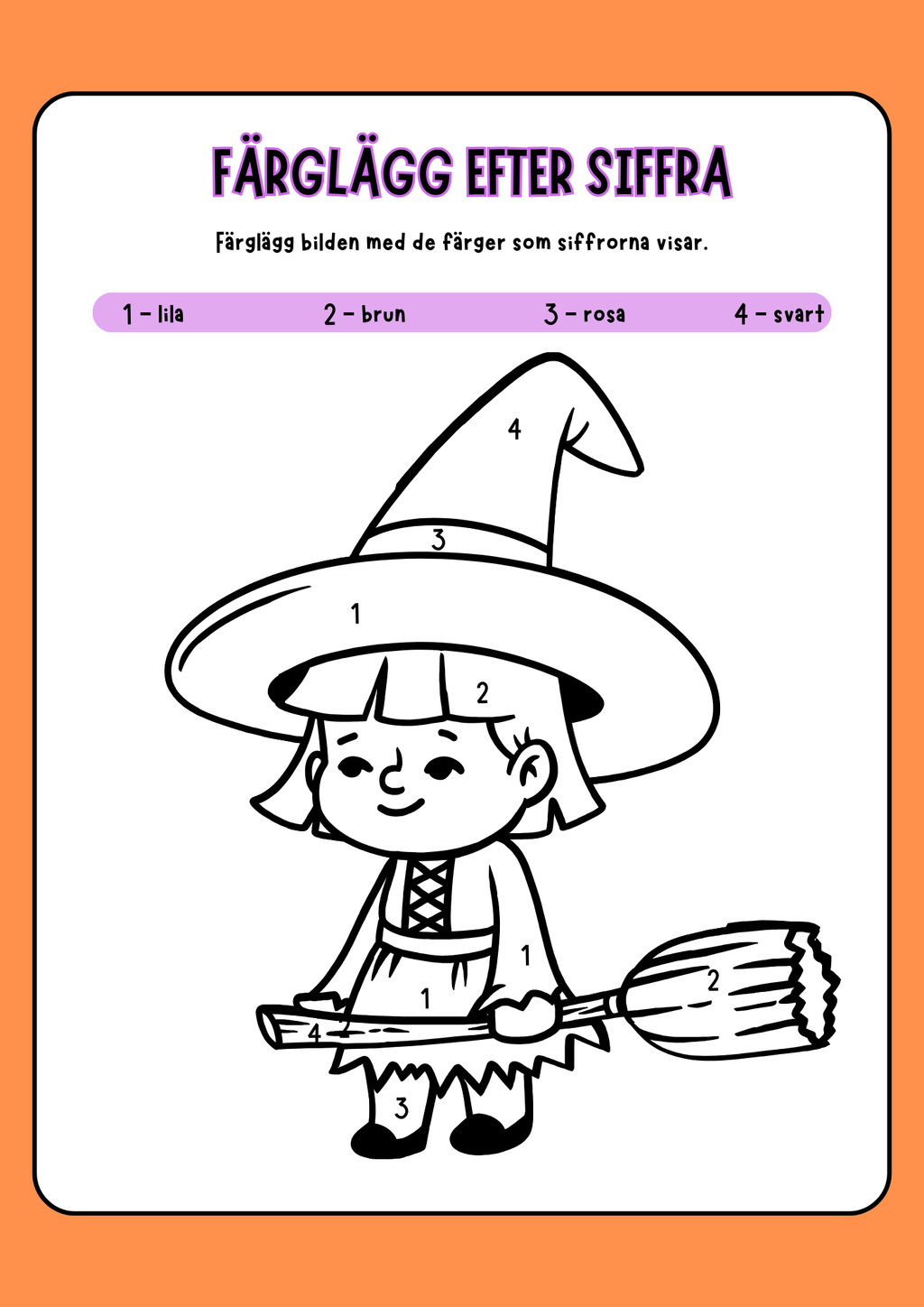 Färglägg efter siffra - Halloween