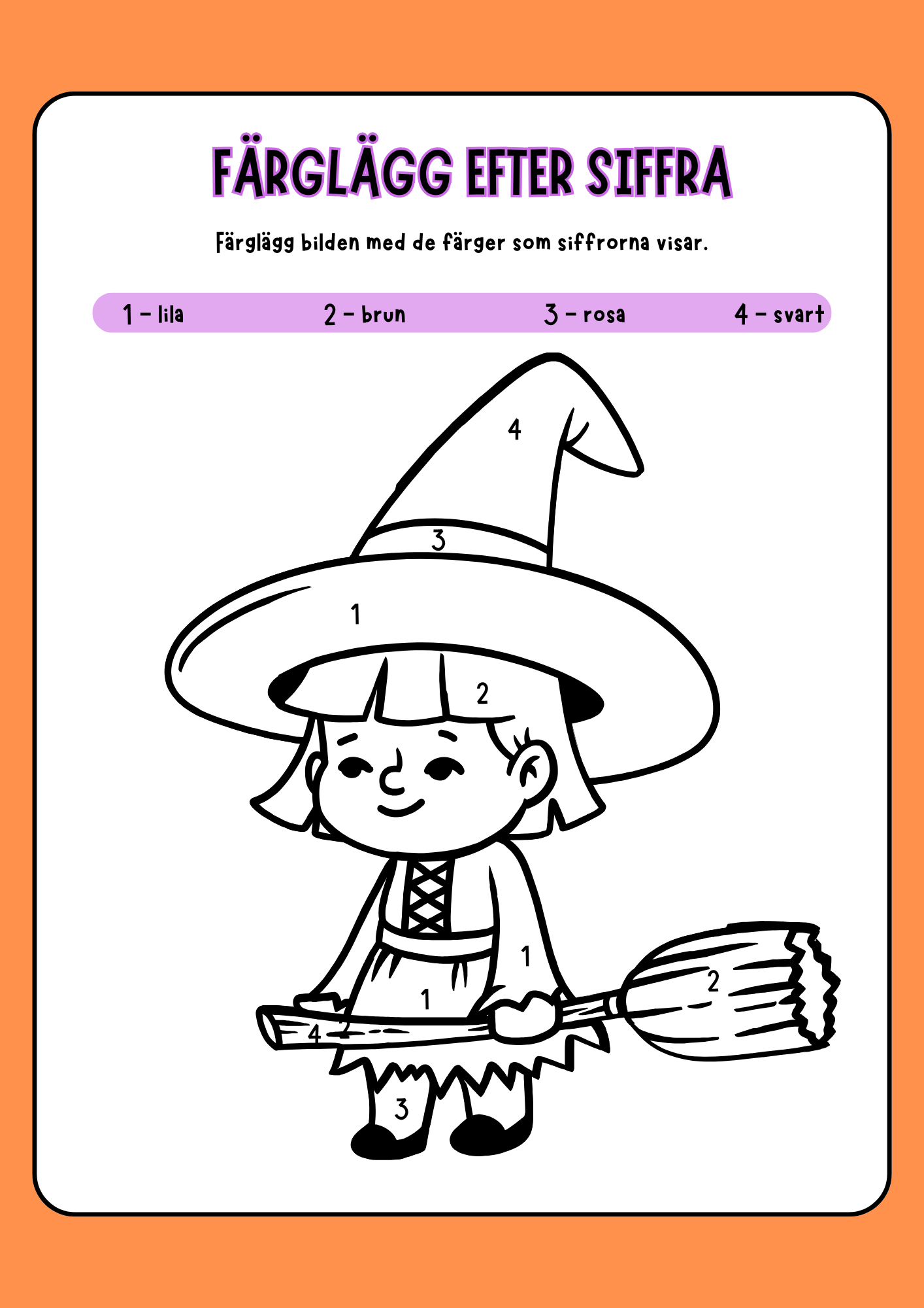 Färglägg efter siffra - Halloween