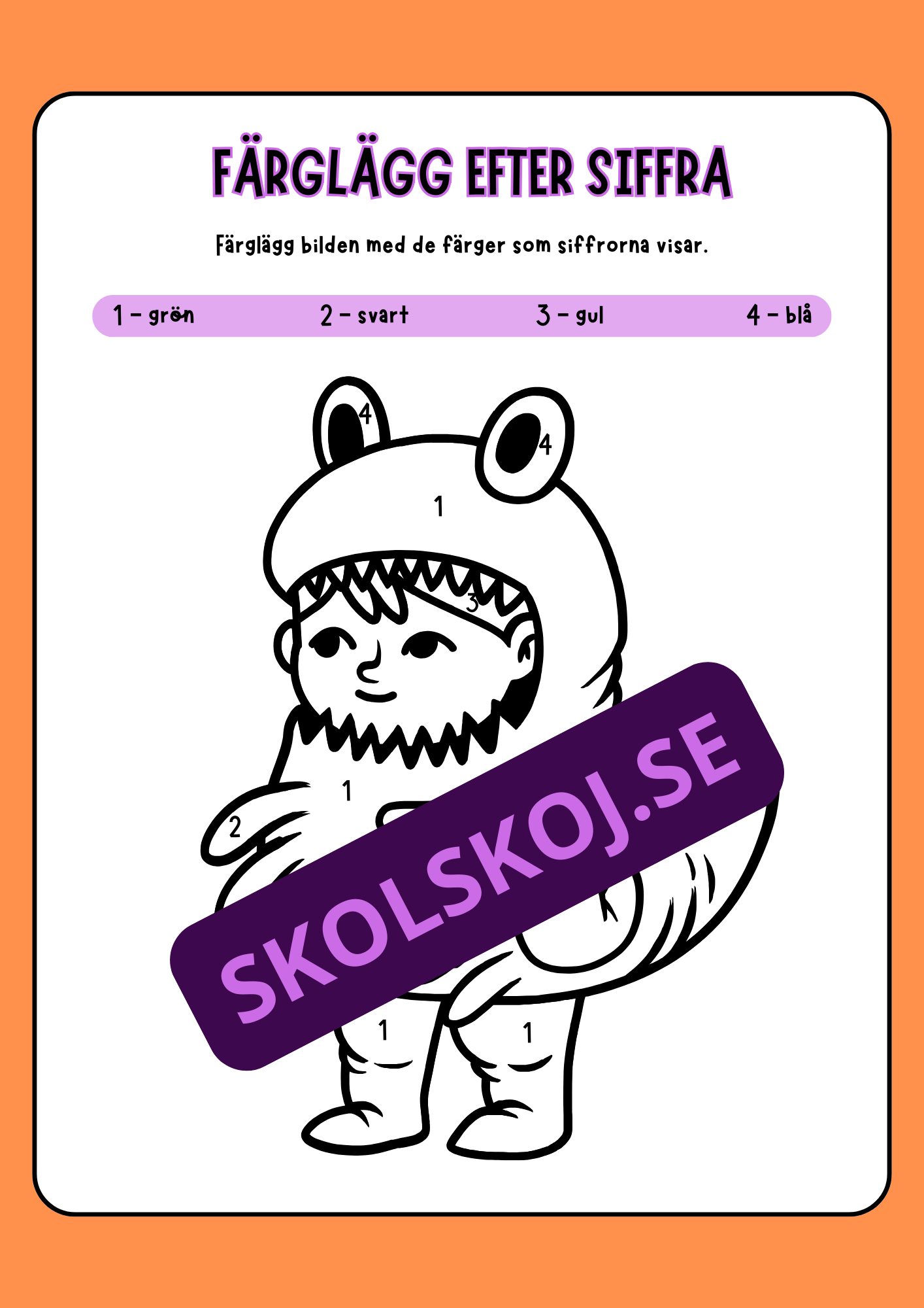 Färglägg efter siffra - Halloween