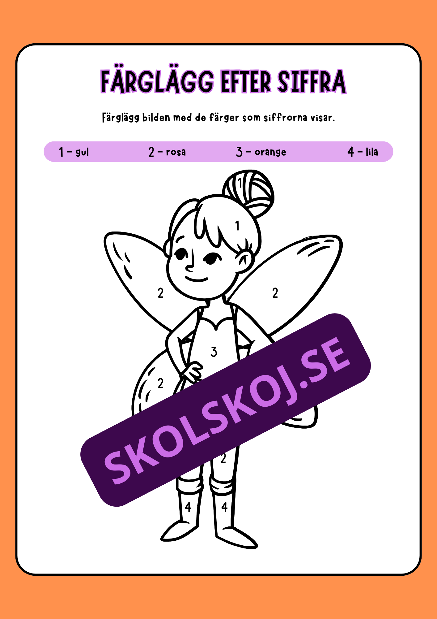 Färglägg efter siffra - Halloween