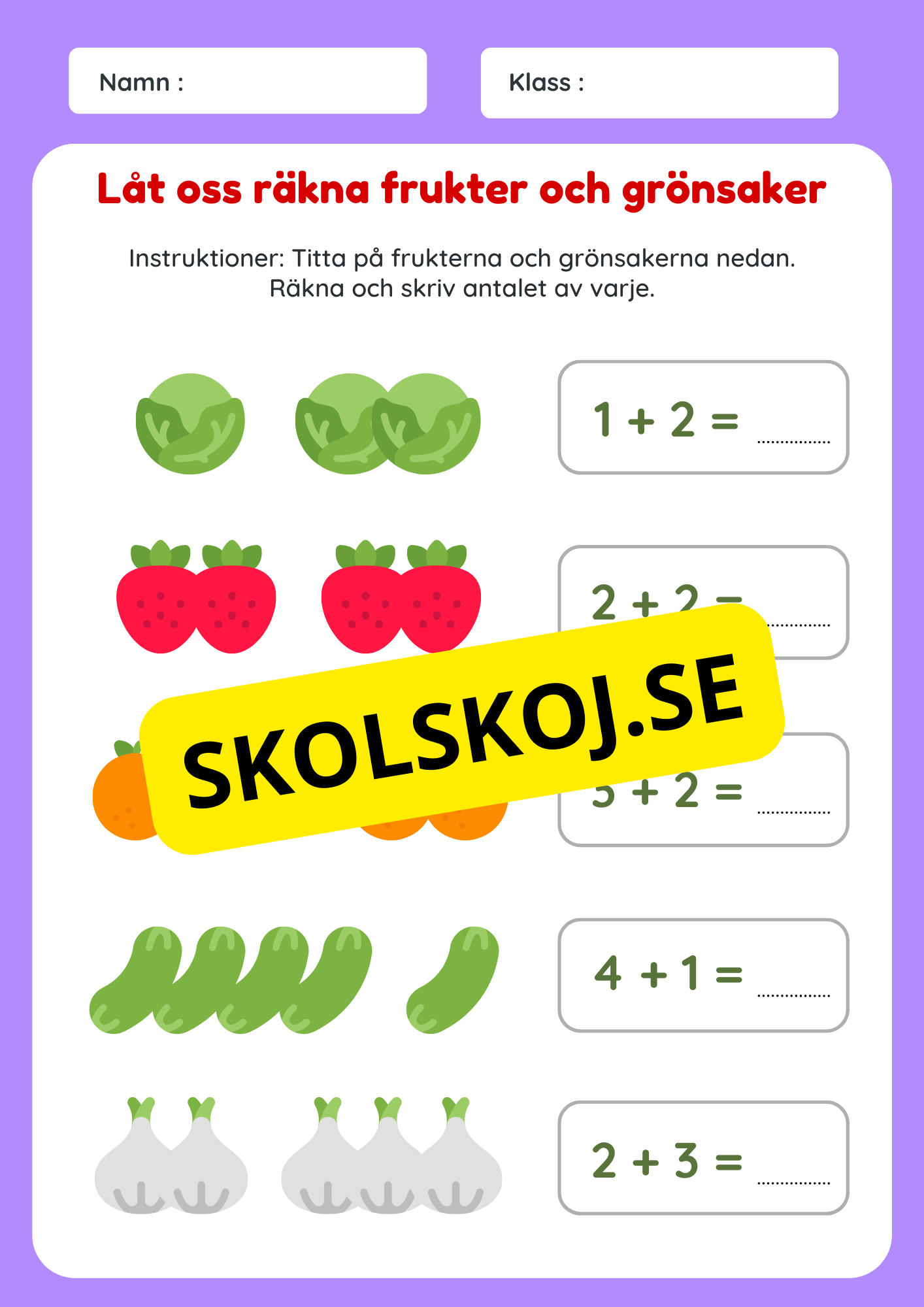 Fröken jag är klar - Frukter och grönsaker