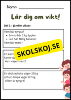 Lär dig om vikt - Häfte