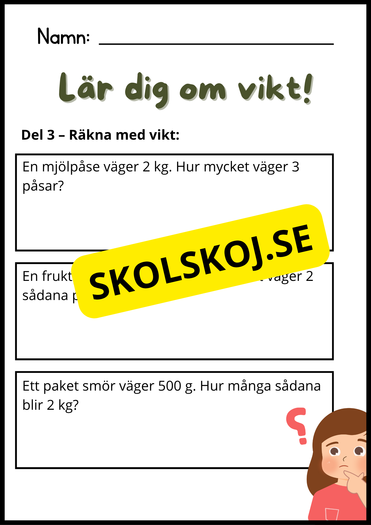 Lär dig om vikt - Häfte